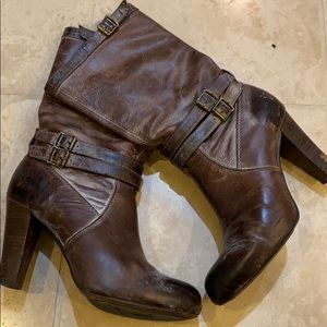 Frye distressed leather look boots